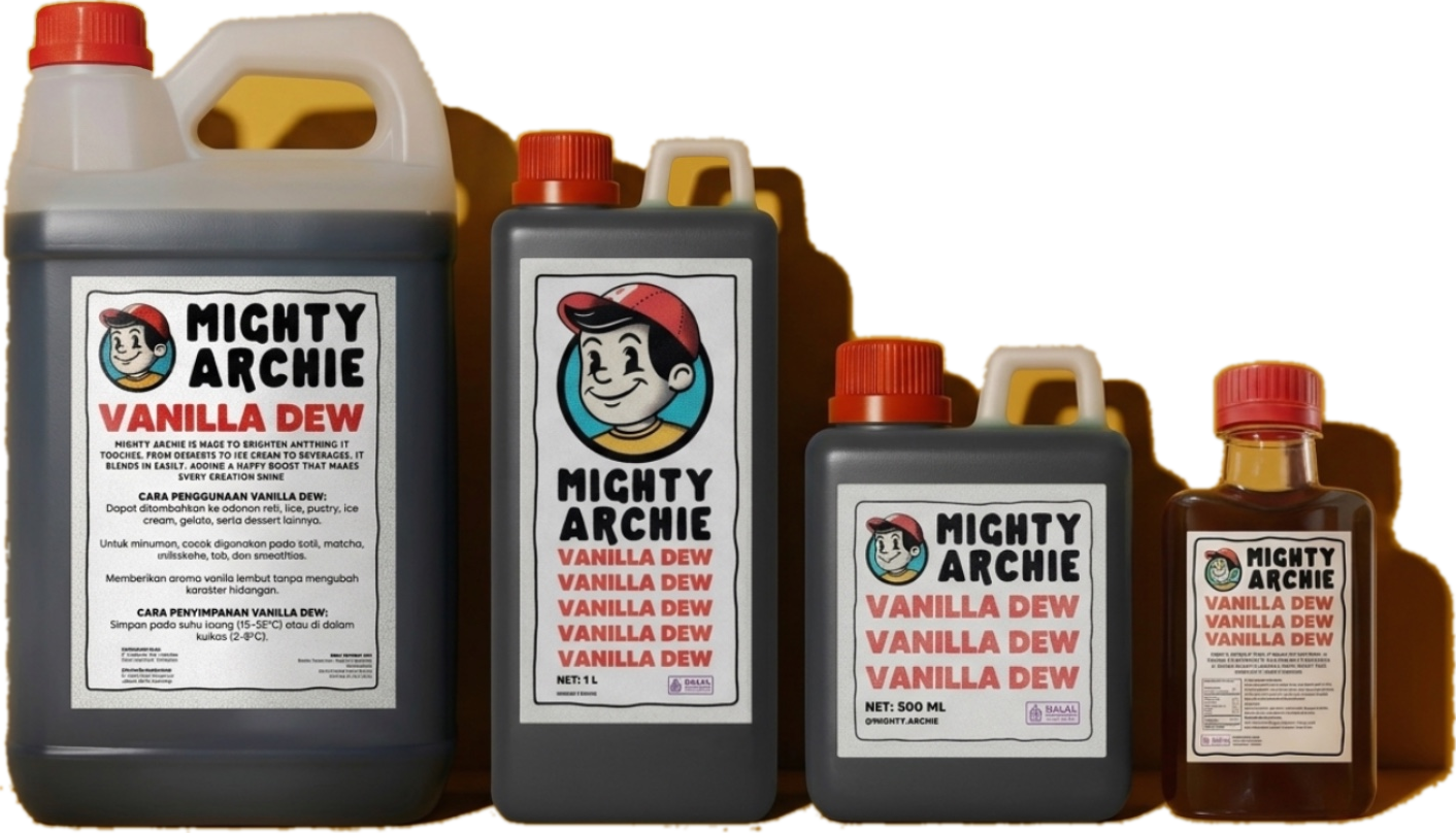 Mighty Archie Vanilla Dew — 5L, 1L, 500ml and 100ml